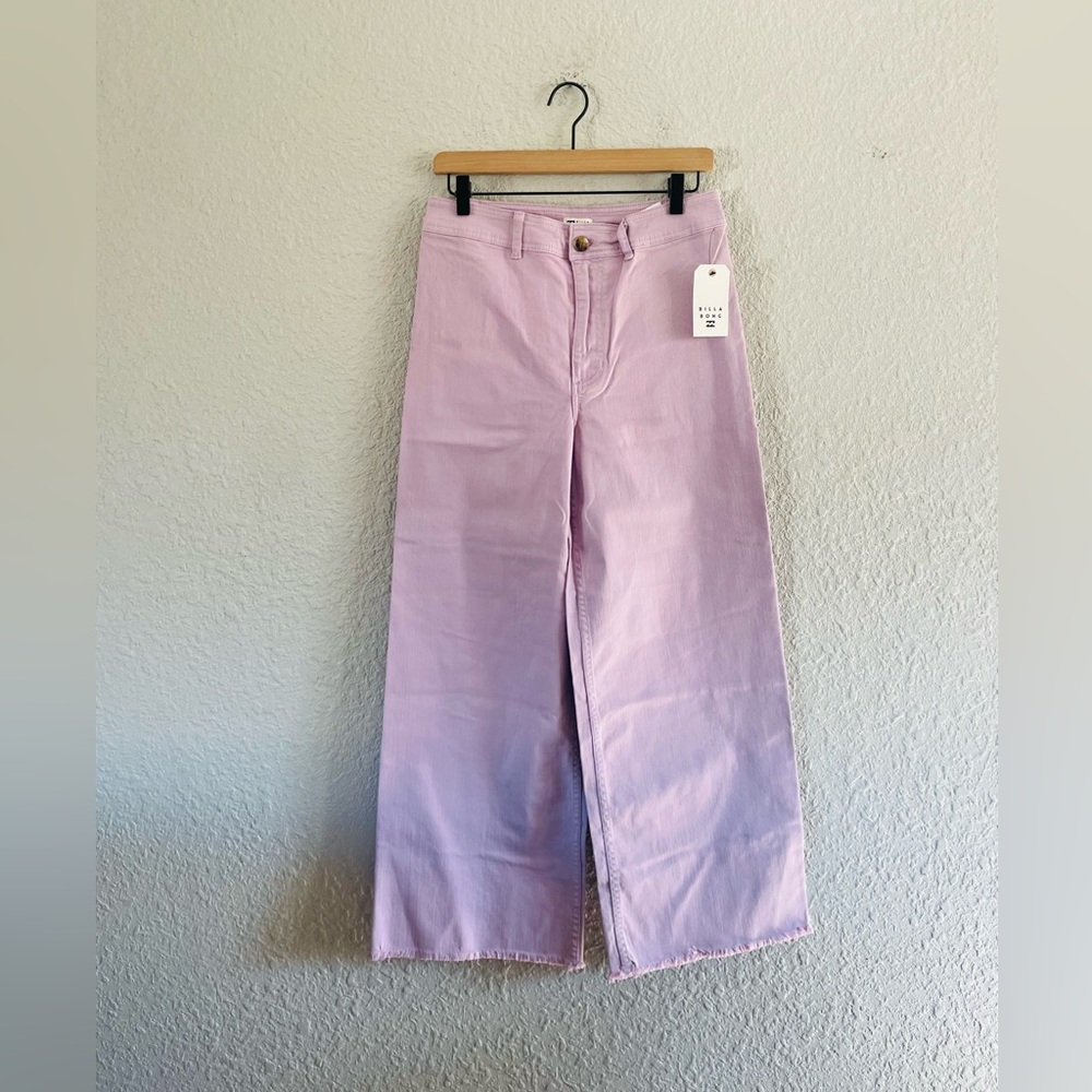 Billabong High Waisted Wide Leg Pants in Lavender Free Fall NWT